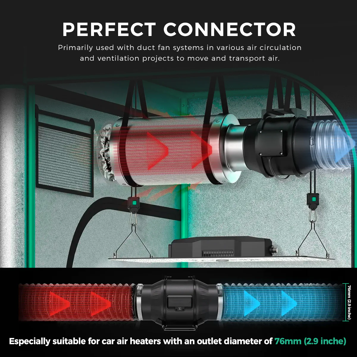 A755 75mm 500cm Flexible Scalable Outlet Duct Pipe - Image 5