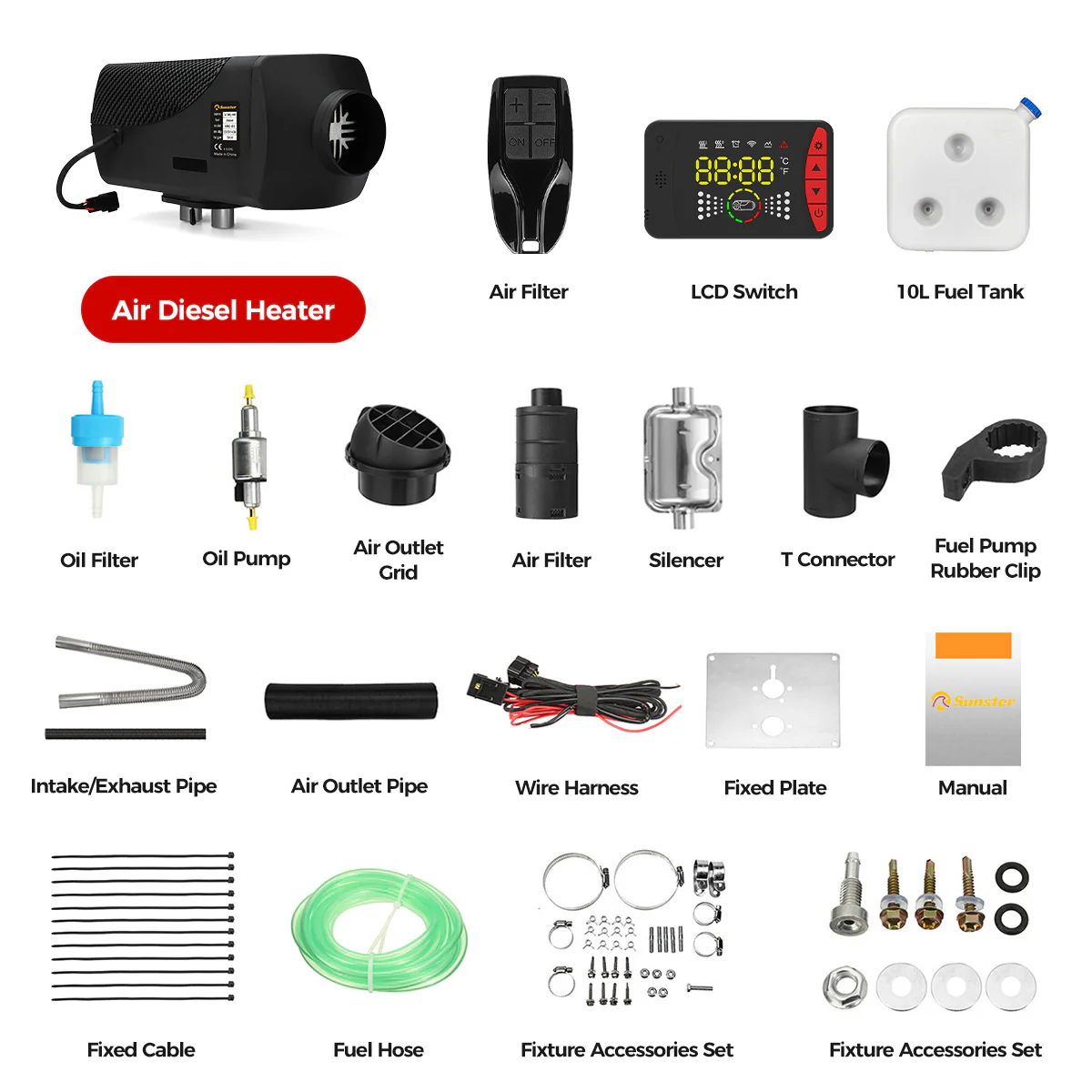 Sunster A2105L Diesel Heater 2KW 12/24V, Traditional Bluetooth Version - Image 13