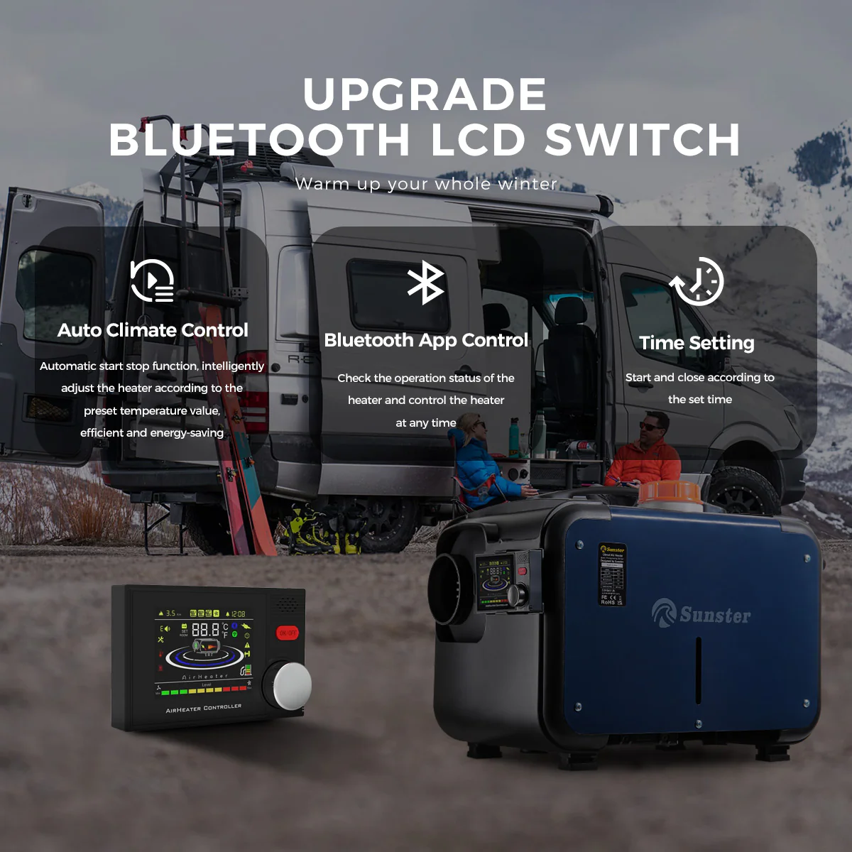 Sunster A2302BH Diesel Heater 8KW 12/24V, All In One Bluetooth Version - Image 6