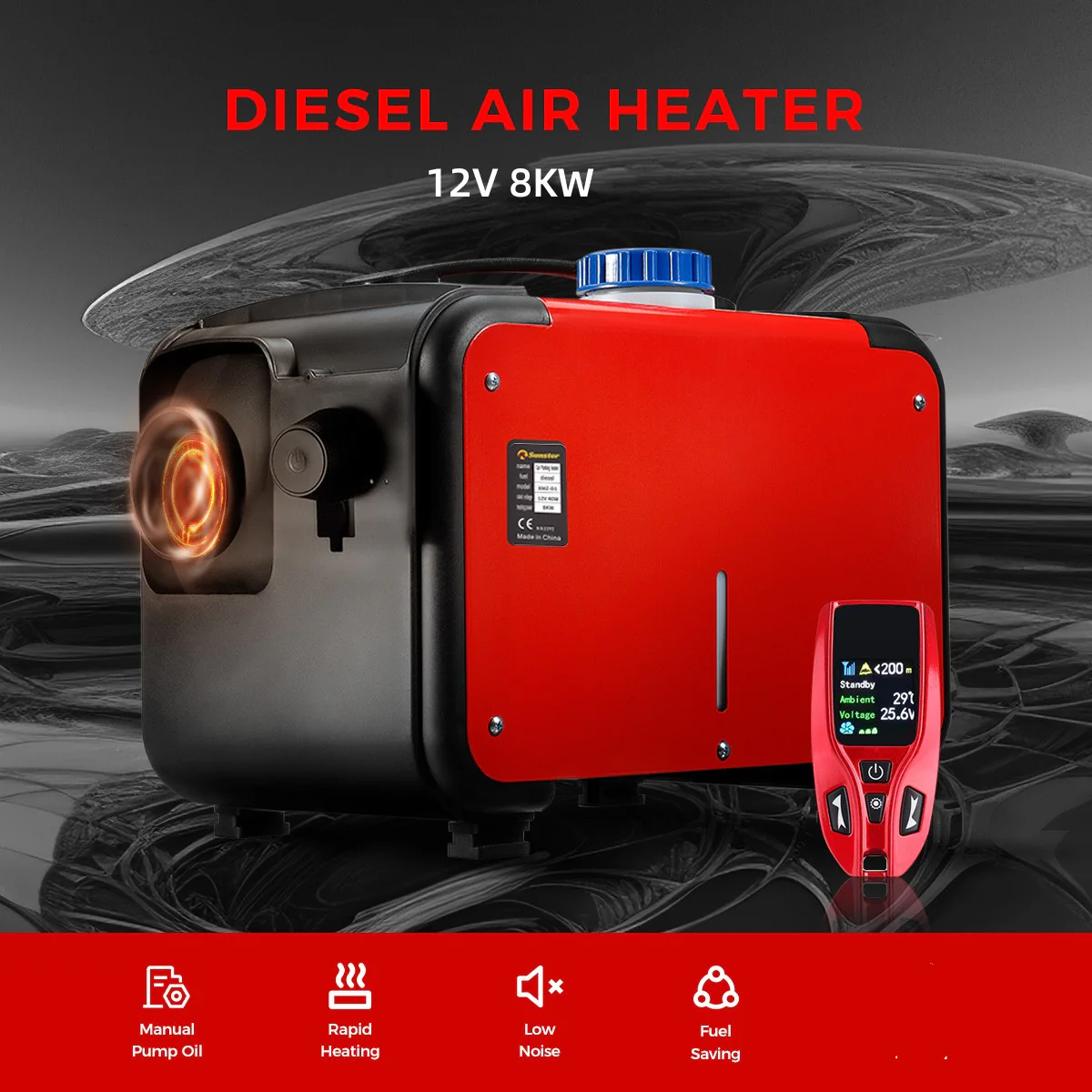 Sunster A2170H Diesel Heater 8KW 12V, All in One Classic Version - Image 8
