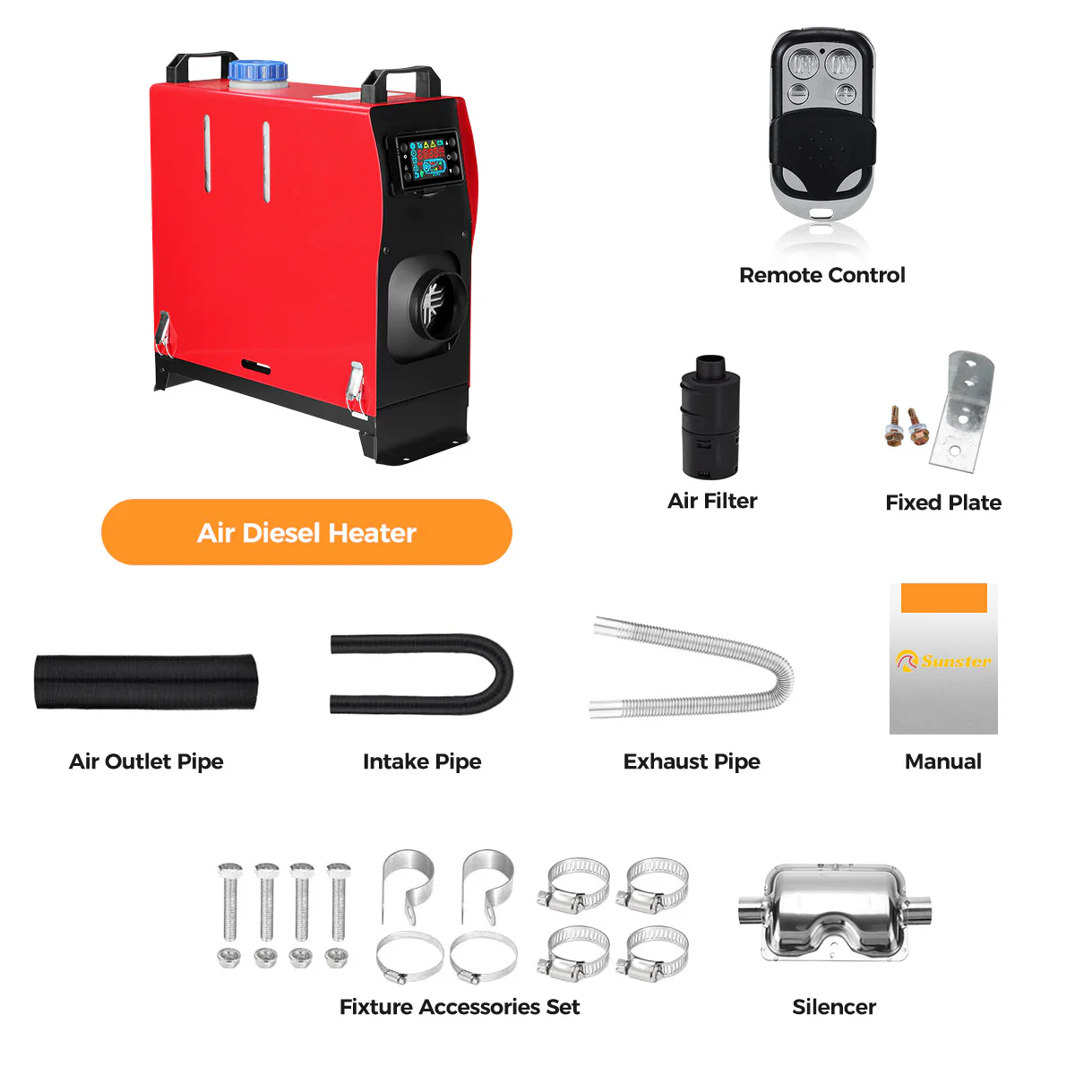 Sunster A2013V Diesel Heater 8KW 12V, All in One Classic Version - Image 13