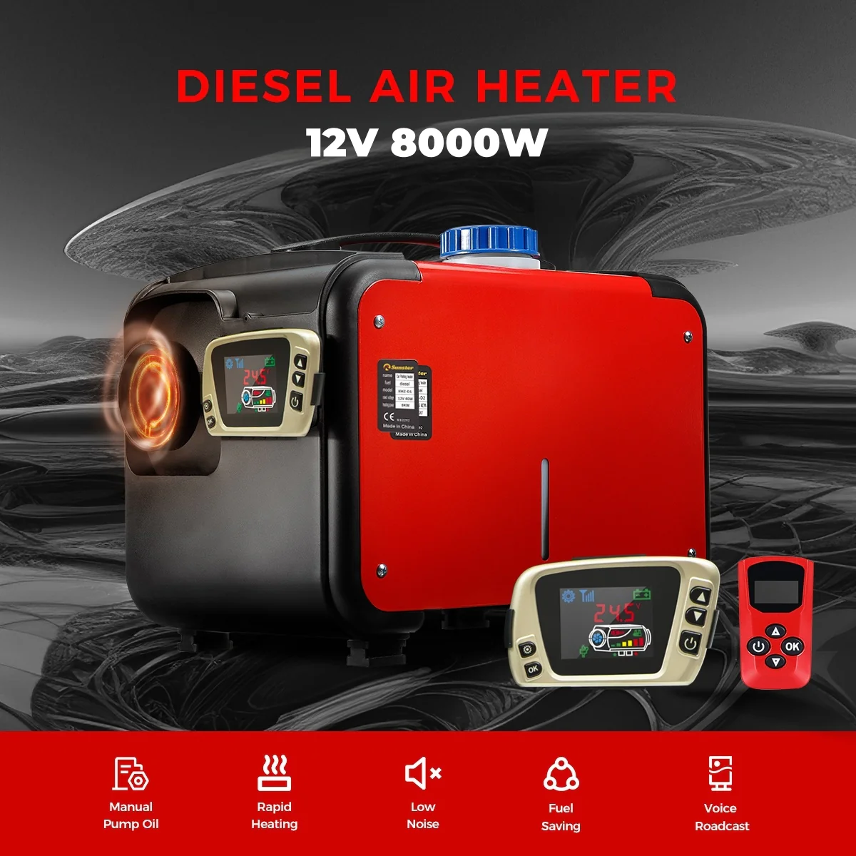 Sunster A2018GH Diesel Heater 8KW 12V, All in One Classic Version - Image 7