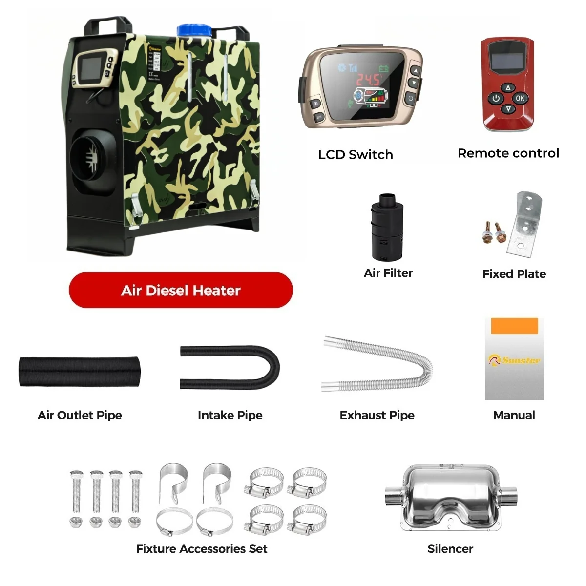 Sunster A2018GT Diesel Heater 8KW 12V, All in One Classic Version - Image 11