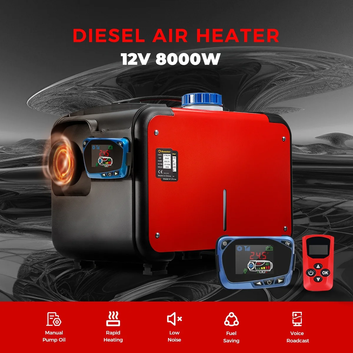 Sunster A2018H Diesel Heater 8KW 12V, All in One Classic Version - Image 3