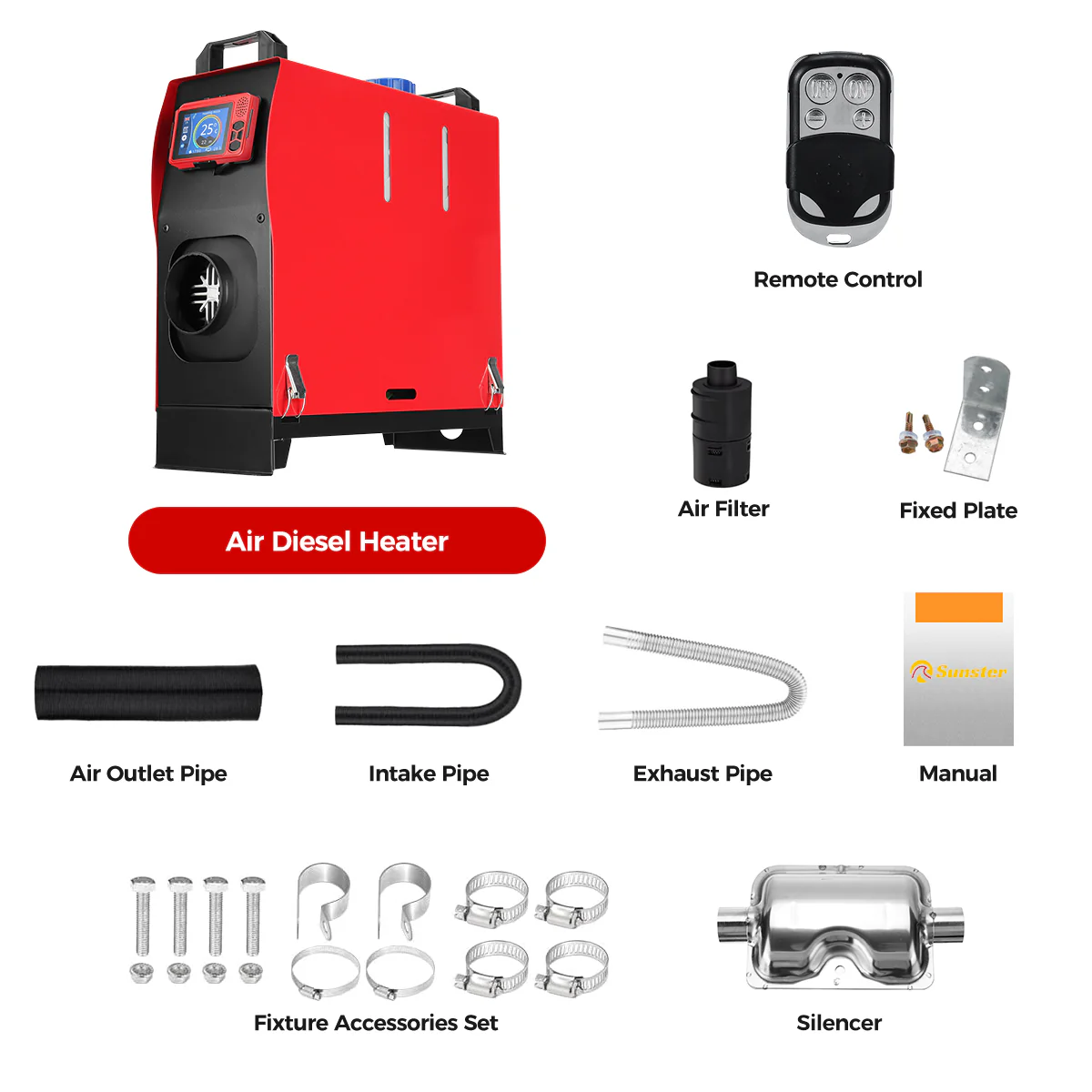 Sunster A2171V Diesel Heater 8KW 12V, All in One Classic Version - Image 11