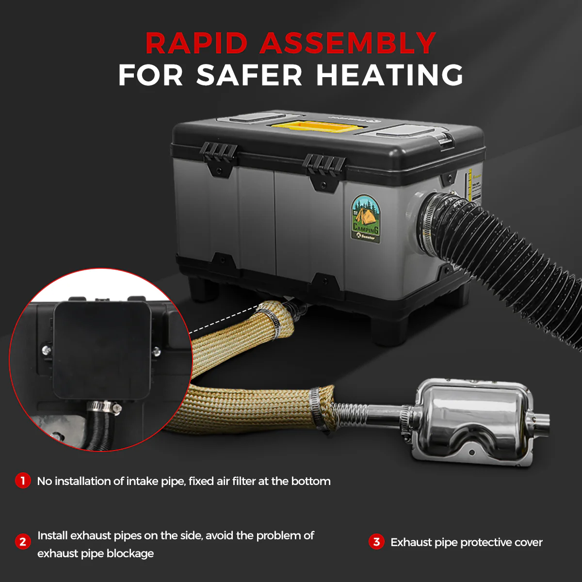 Sunster TB10 Diesel Heater 8KW 12/24V 110-240V, ToolBox WIFI Bluetooth Upgrade Version - Image 15