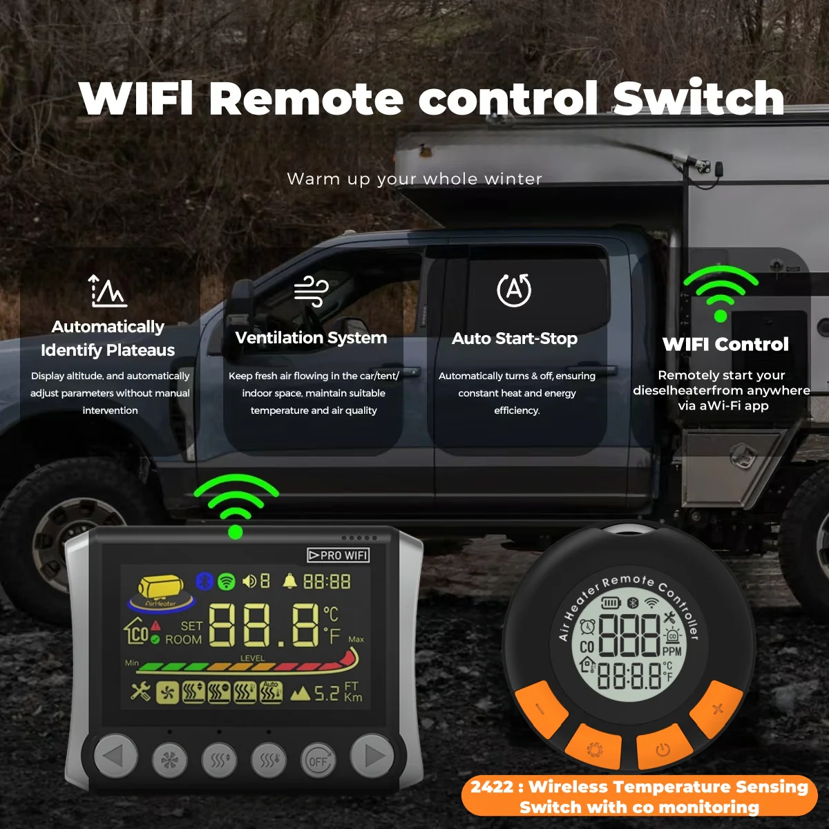 Sunster TB10PRO Diesel Heater 8KW 12/24V 110-240V, ToolBox WIFI Bluetooth Upgrade Version - Image 4