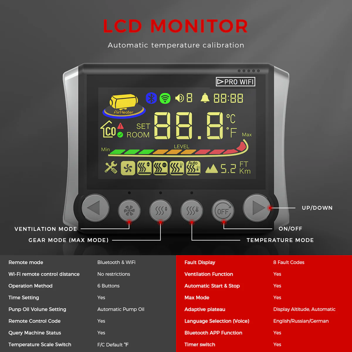 Sunster TB10PRO Diesel Heater 8KW 12/24V 110-240V, ToolBox WIFI Bluetooth Upgrade Version - Image 8